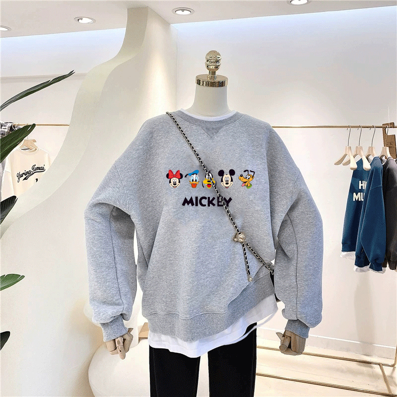 速发假两件卫衣搭021年新款韩版宽松大衣百2上板外套潮