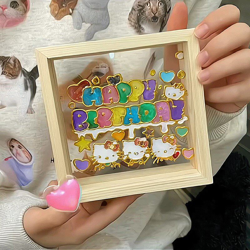 现货速发玻璃画材料生日快乐礼物手绘数字油画压克力板手工自制装