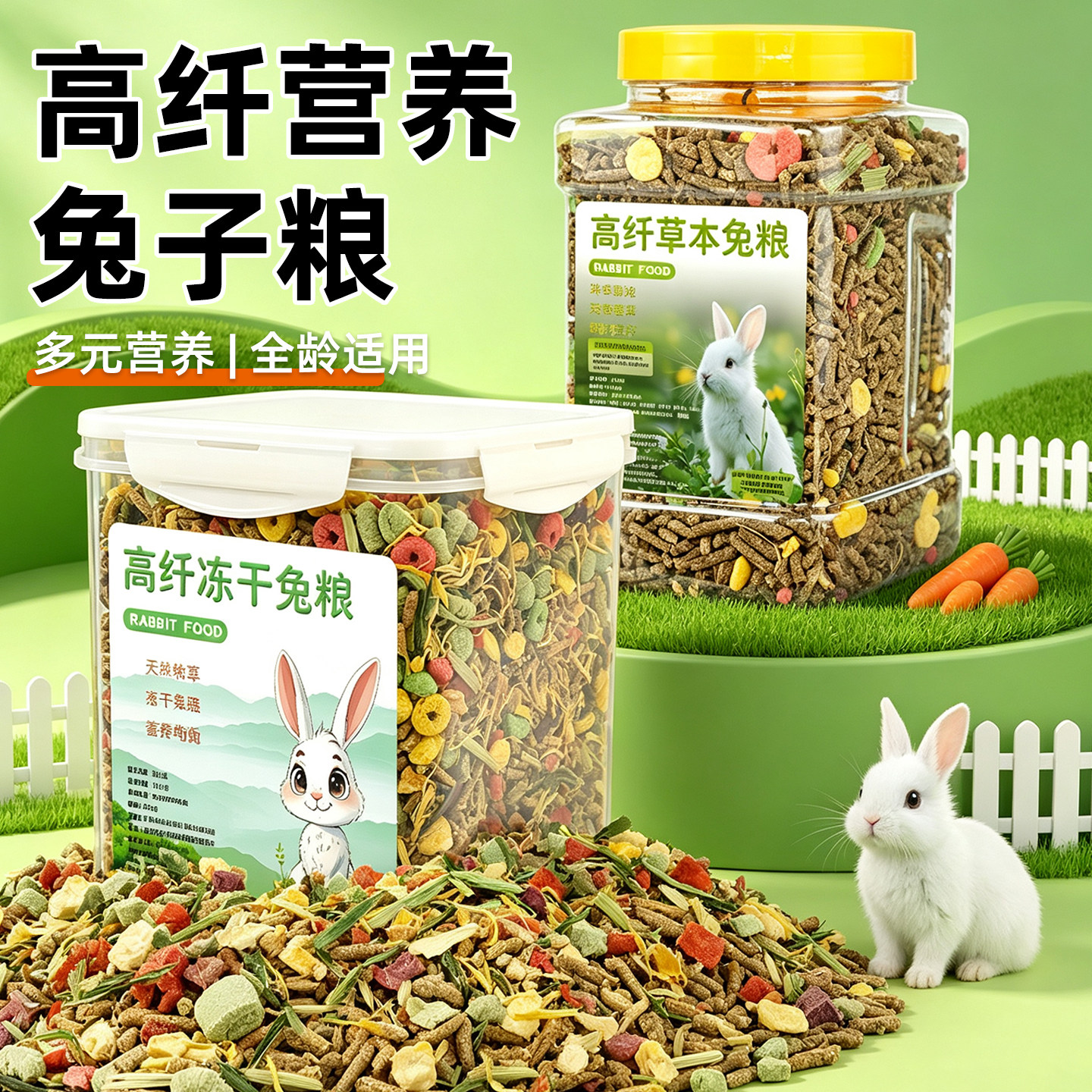 幼兔成兔老年兔侏儒兔专用兔饲料图片