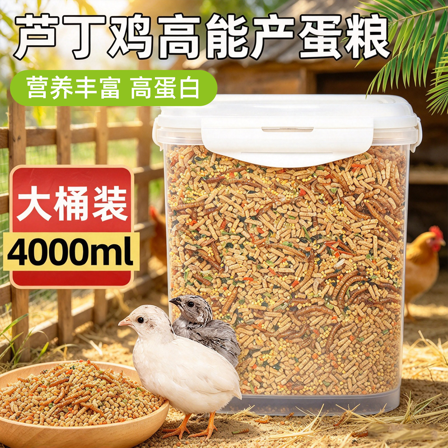 芦丁鸡宠物营养粮小鸡开口育雏饲料成年卢丁鸡下蛋产蛋粮食