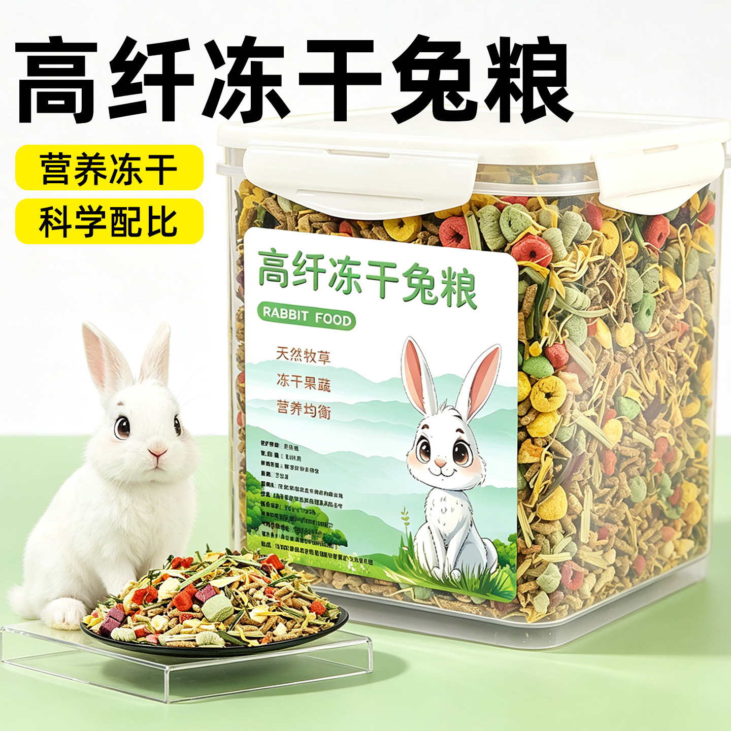 兔粮兔饲料宠物幼兔成兔老年兔图片
