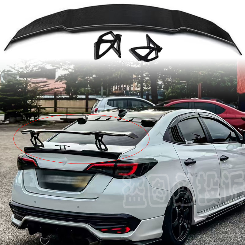 适用于Vios丰田2021 2022+ 威驰/威驰 GR-S 真碳纤维改装v款尾翼