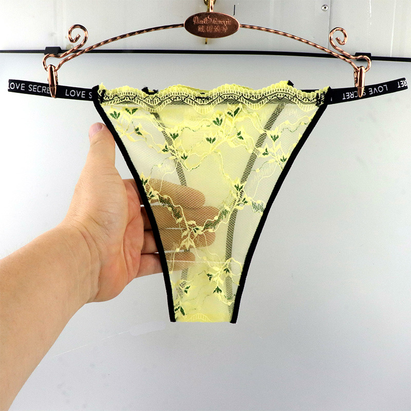 内裤女丁字裤字母腰带弹力蕾丝