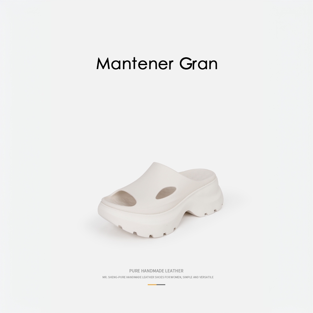 Mantener Gran厚底拖鞋女夏外穿2025新款小个子增高洞洞鞋 MG女鞋