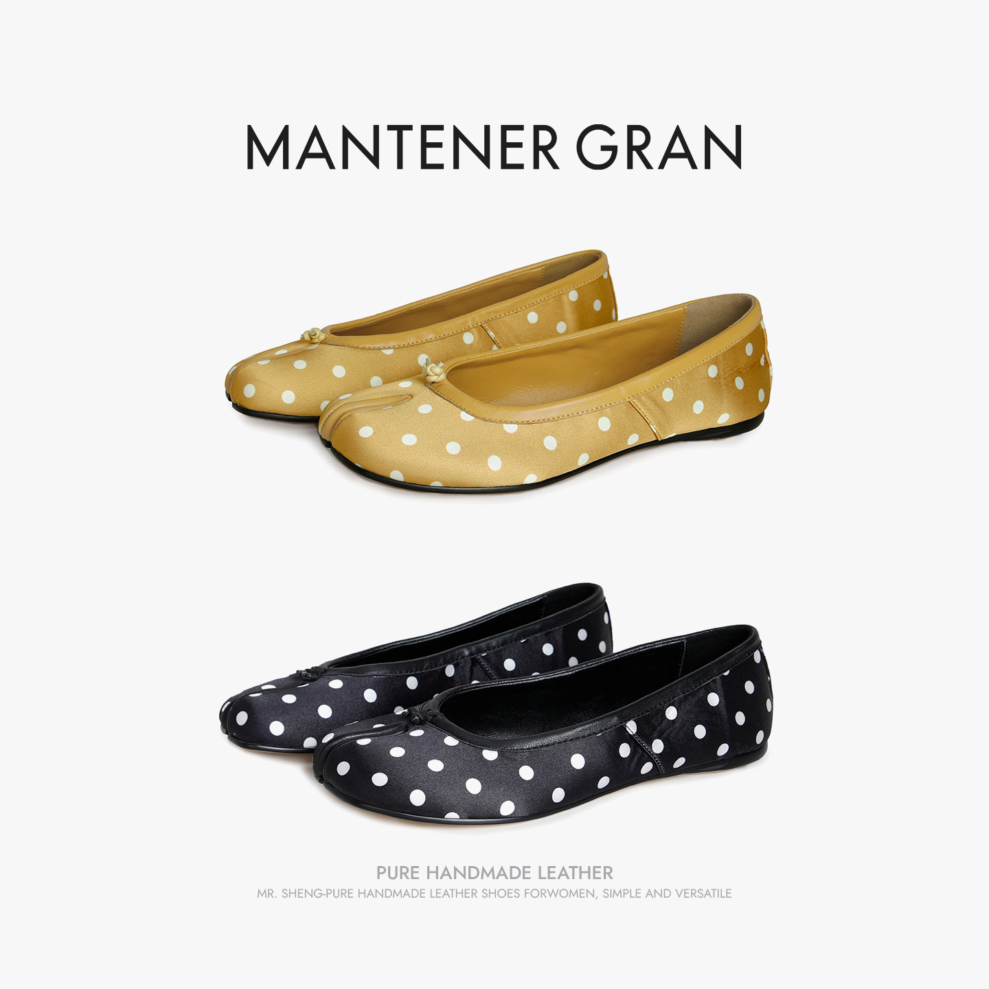 MantenerGran波点马蹄分趾鞋女浅口芭蕾单鞋一脚蹬平底鞋 MG女鞋图片