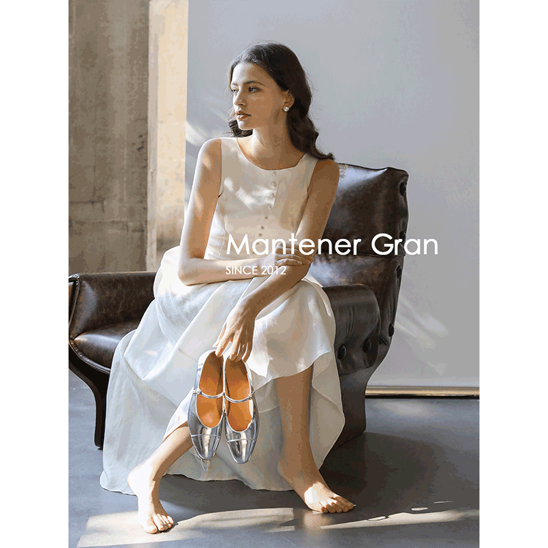 Mantener Gran｜银色玛丽珍鞋女夏季气质法式浅口真皮一字带单鞋,女鞋,玛丽珍鞋,淘宝优惠券,粉丝福利购,淘宝优惠卷