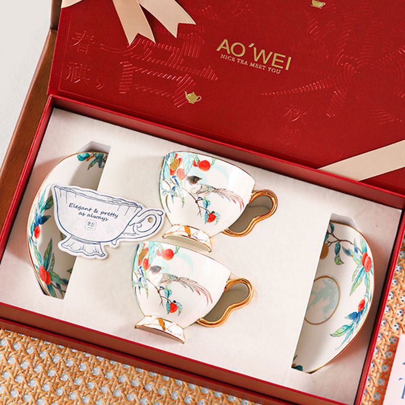 速发中秋景德镇陶瓷婚啡碟杯套装精致礼盒装高颜值结咖礼物教师节