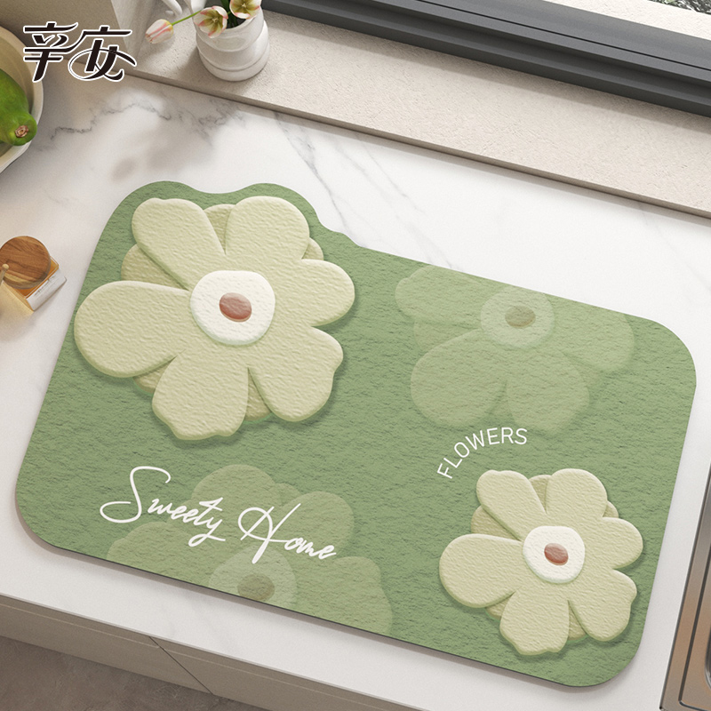 速发厨水台面沥水垫硅藻台洗碗池碗盘隔热控房垫水槽洗手泥速干吸