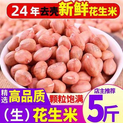 2024年新花生米山东农家新鲜白商用新货大粒榨油5斤装大颗粒散装