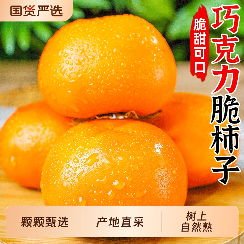 新鲜巧克力脆柿子应季水果一整箱包邮当季柿子冰糖心黄甜脆硬柿子