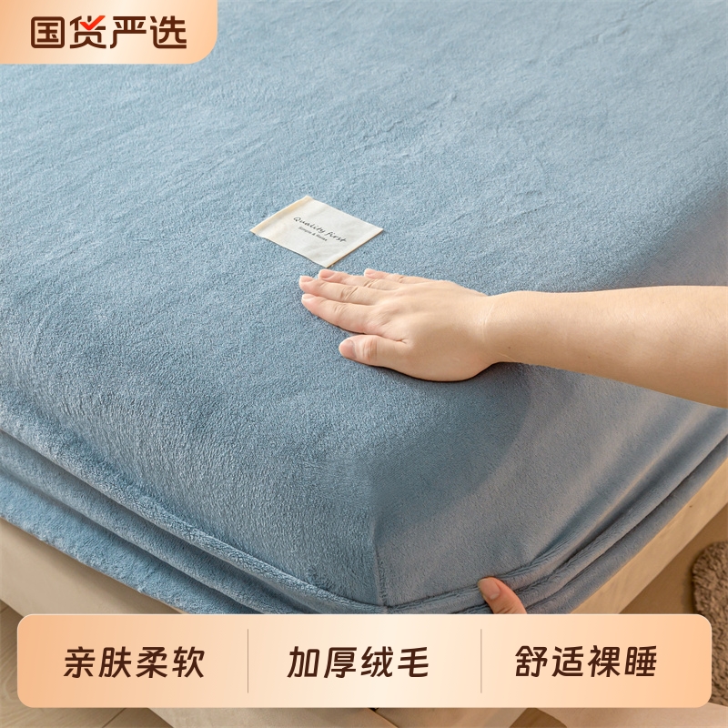 2025新款冬季加厚牛奶绒床笠单件