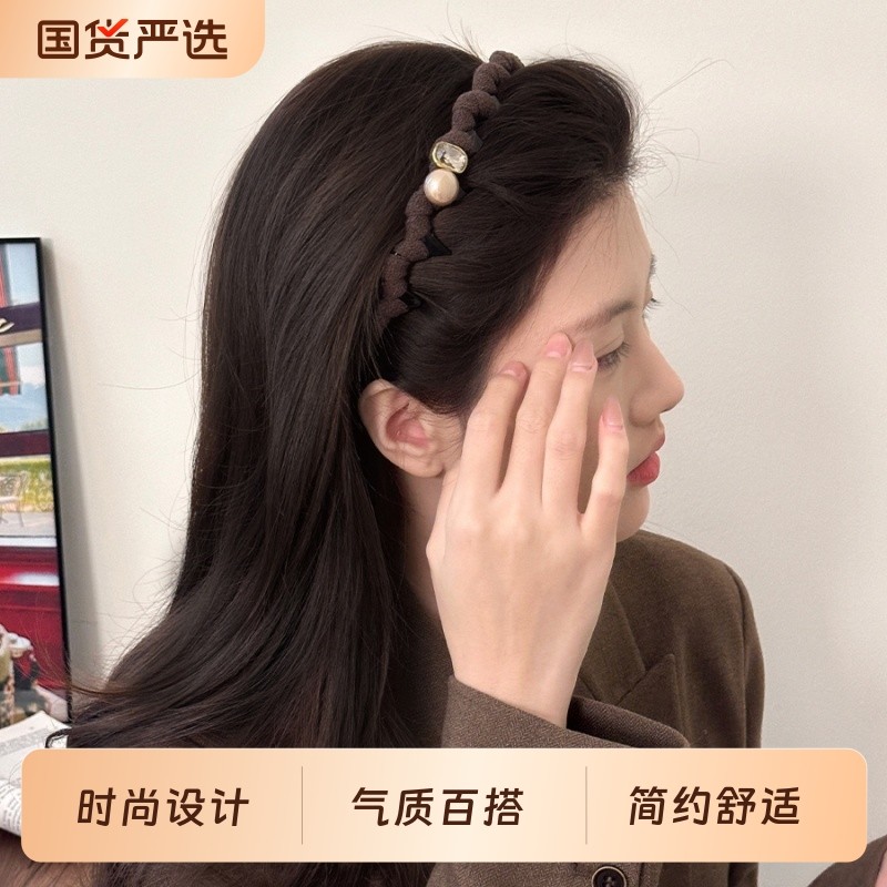 韩系高颅顶发箍带齿防滑头饰女2025年新款高级感日常外戴齿梳头箍