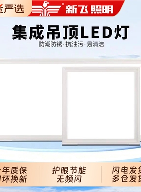 新飞集成吊顶厨房灯卫生间吸顶灯平板嵌入式面板灯铝扣板灯浴室