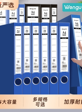 A4文件盒档案盒收纳盒资料盒立式蓝色资料文档合同文件夹财务会计凭证整理干部人事PP塑料35mm收纳办公用品