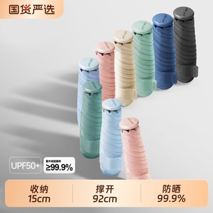 15cm轻五折伞黑胶迷你晴雨两用便携防晒伞 臺灣貝詩