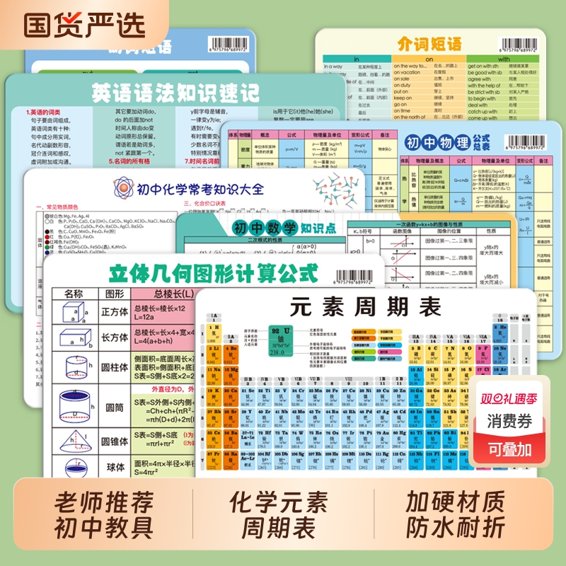 初中化学元素周期表卡片知识点