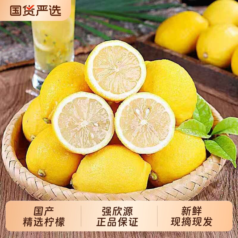 四川安岳黄柠檬新鲜水果柠檬皮薄多汁奶茶店专用切片泡水精选现摘