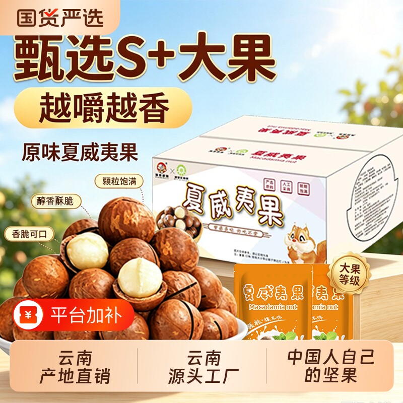 云南原味夏威夷果奶香坚果大果孕妇健康小袋零食夏威夷果源头工厂
