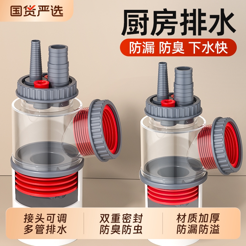 【国货严选】厨房下水管三通