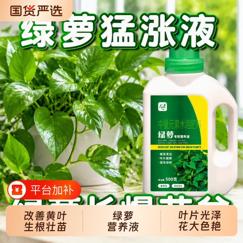 绿萝专用营养液防黄叶促生根水培绿萝盆栽花肥料液肥植物爆花通用