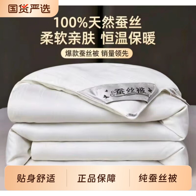 天然手工蚕丝被空调被夏凉被100%蚕丝春秋被学生宿舍冬被子薄被芯