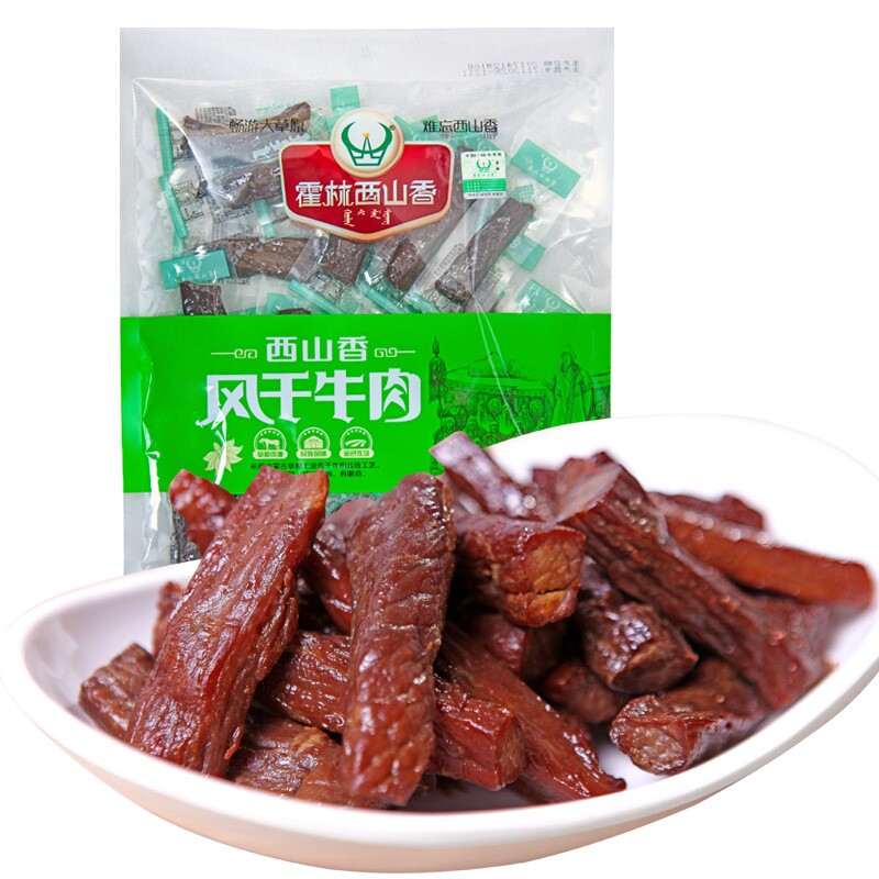 内蒙古霍林河牛肉干霍林西山香500g特产零食风干手撕干牛肉麻辣
