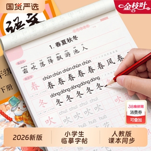 2026新版一年级生字练字帖二年级三字帖上册下册临摹小学生专用语文同步练字本人教版硬笔书法儿童楷书练习每日一练笔顺笔画作文