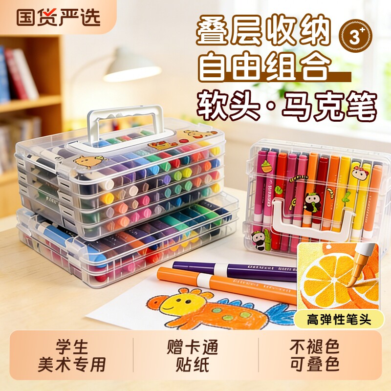 马克笔防水不透色软头直液式图片