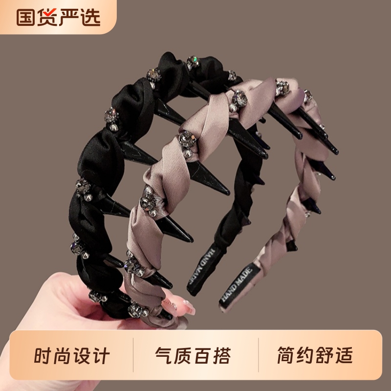 韩系缠绕防滑带齿发箍女2025新款高级感头箍气质洗脸压发发卡头饰