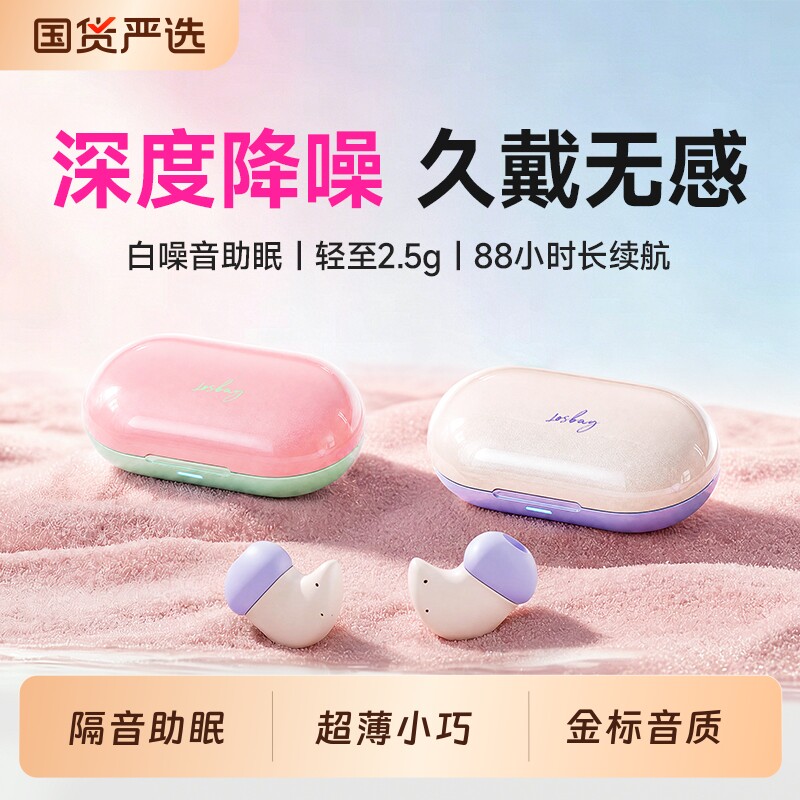 潮牌睡眠蓝牙耳机降噪隔音2026新款久戴不痛无线入耳可侧睡觉助眠