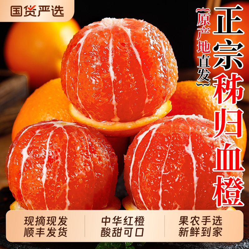秭归中华红橙血橙冰糖新鲜孕妇水果赣爱南媛红心手剥果冻甜橙