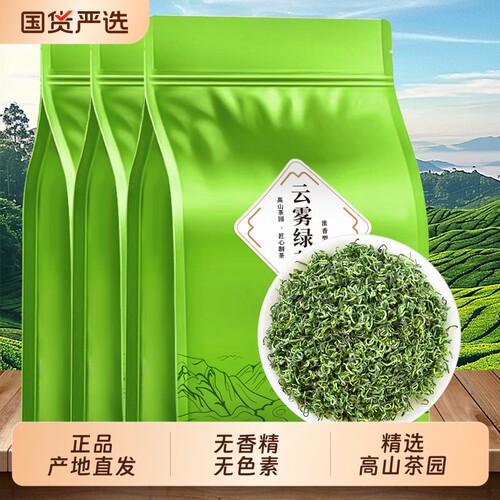 绿茶茶叶2026新茶特级高山云雾自己喝浓香型散装官方旗舰店非毛尖