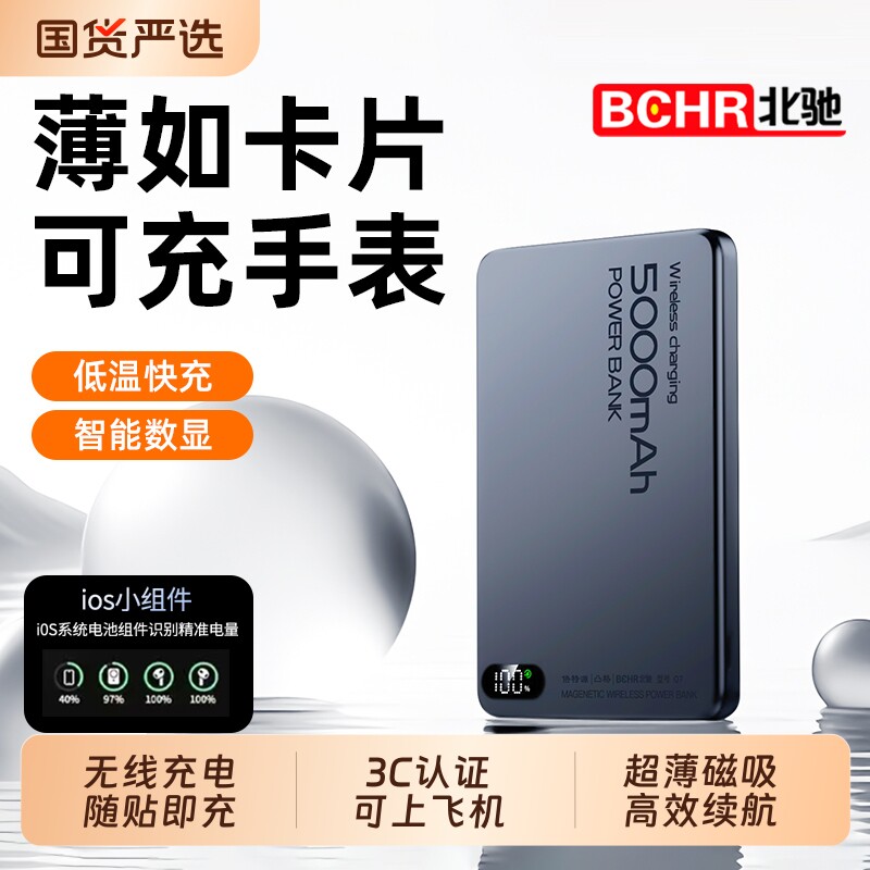 【3C认证可上飞机】2026新款磁吸无线充电宝适用苹果17专用快充16便携超薄小巧移动电源标识正品官方旗舰店