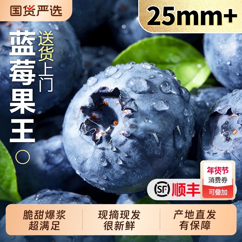 云南蓝莓新鲜水果当季蓝梅鲜果现摘高山怡颗孕妇大果整箱l25包邮,水产肉类/新鲜蔬果/熟食,蓝莓,淘宝优惠券,粉丝福利购,淘宝优惠卷