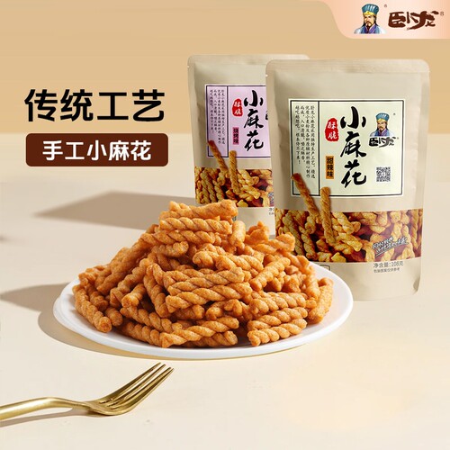 卧龙手工小麻花海苔烧烤甜辣108g