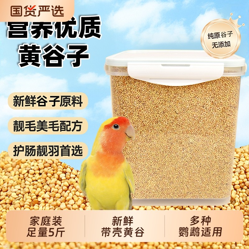 鹦鹉鸟粮小米鸟食新黄谷子带壳虎皮牡丹玄凤中小型文鸟鸟饲料5斤