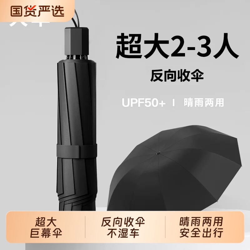 大雨伞男女生大号双人折叠抗风加固防晒晴雨两用防紫外线伞手动