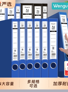 A4文件盒档案盒收纳盒资料盒立式蓝色资料文档合同文件夹财务会计凭证整理干部人事PP塑料35mm收纳办公用品