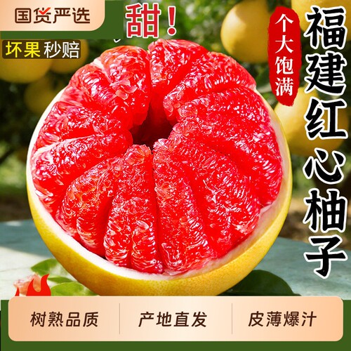正宗福建平和红心蜜柚子新鲜三红柚水果皮薄多汁孕妇整箱批发