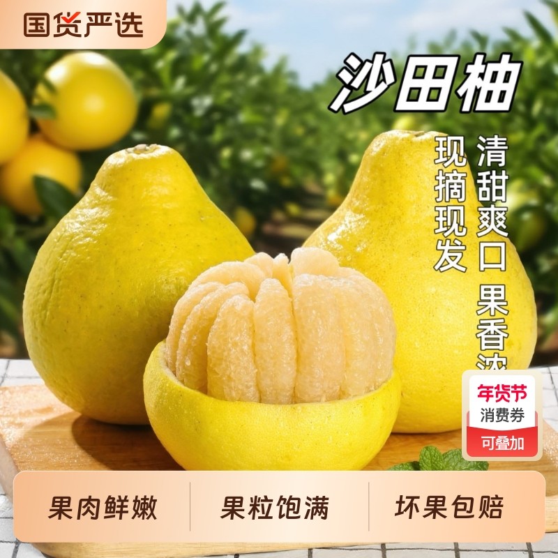 广西容县沙田柚子新鲜水果3斤起白肉纯甜当季现摘蜜柚金柚,水产肉类/新鲜蔬果/熟食,柚子,淘宝优惠券,粉丝福利购,淘宝优惠卷