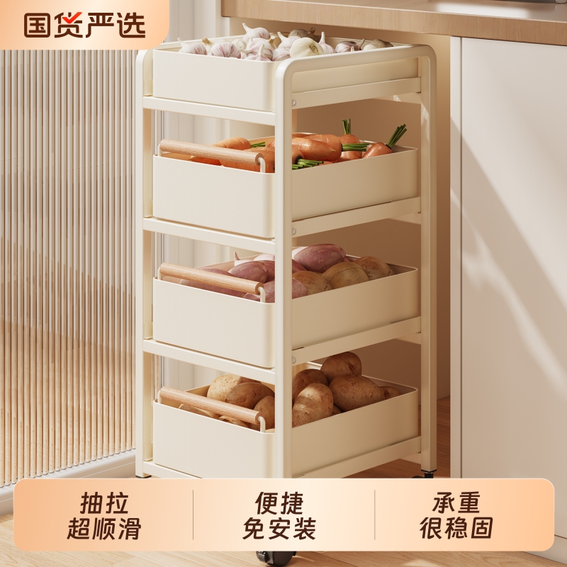 小推车置物架落地多层可移动架子多功能厨房蔬菜菜篮收纳架书包