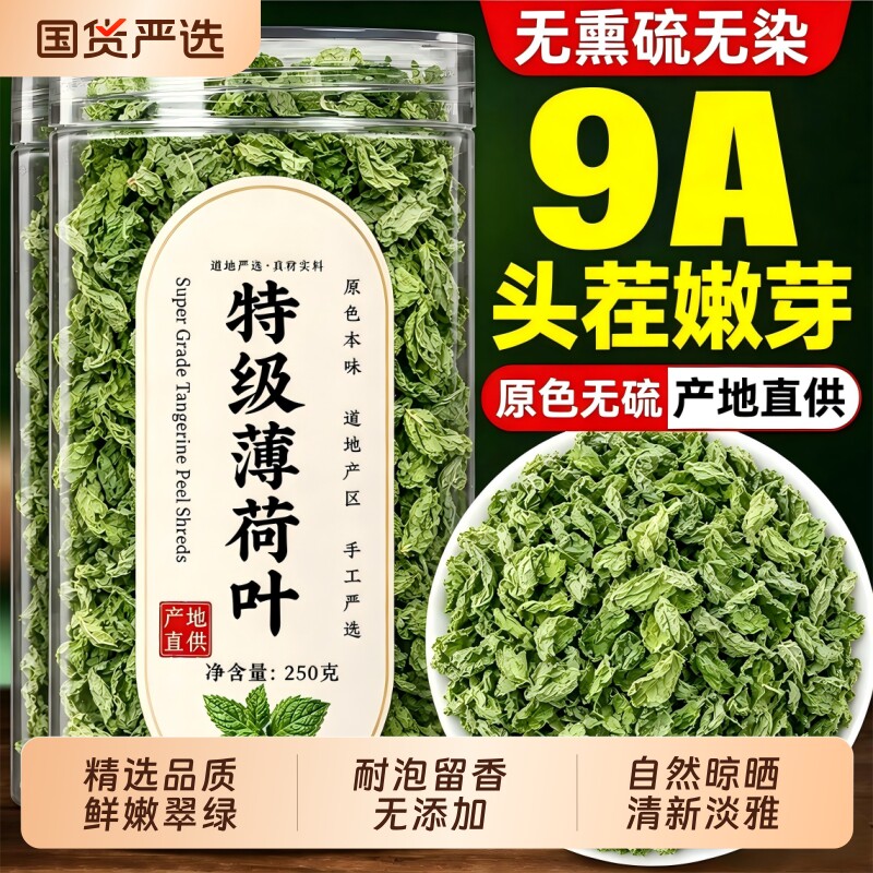 薄荷叶茶干颗粒新鲜食用薄荷胎菊花茶金桔柠檬片泡水喝的冷泡夏季图片