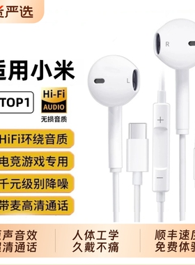 有线耳机入耳式type-C接口3.5圆孔电脑K歌适用于华为小米苹果红米