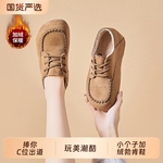 毛绒全包勃肯鞋女款2025冬季新款鞋子雪地棉鞋加绒女鞋真皮毛毛女