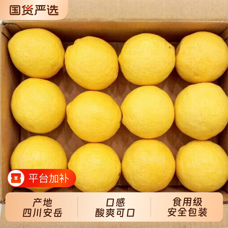 安岳新鲜黄柠檬奶茶店专用一二级薄皮商用四川青柠檬薄皮水果鲜果