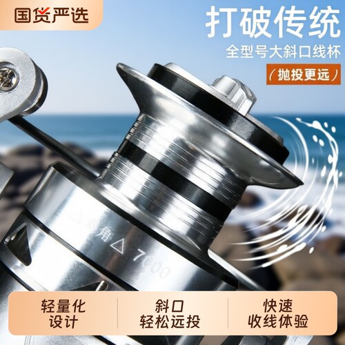 斜角线杯远投金属渔轮钓断保修