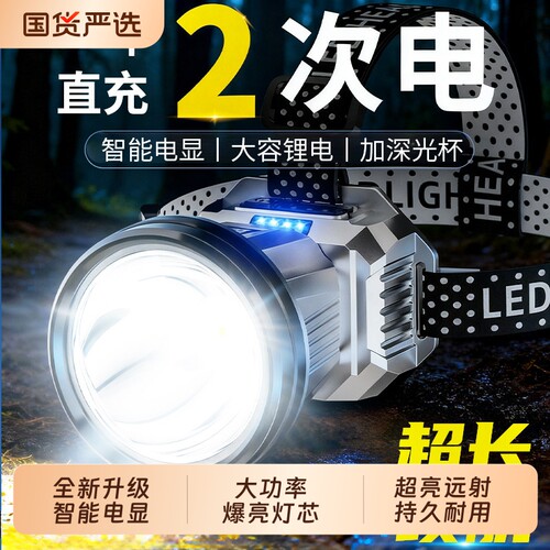 头灯头戴式强光充电超亮