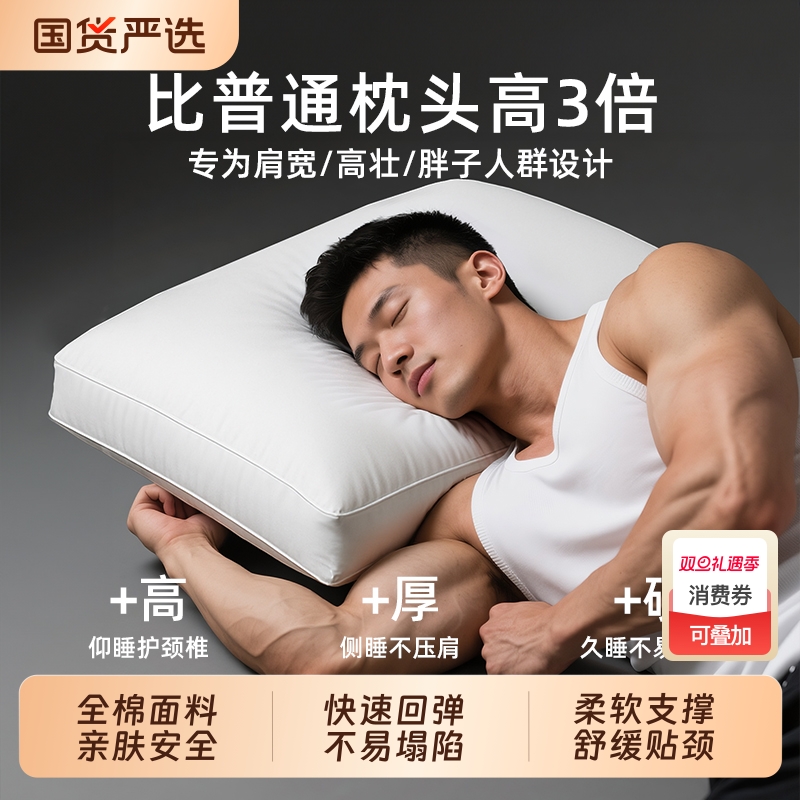 斯得福加厚护颈羽绒枕头