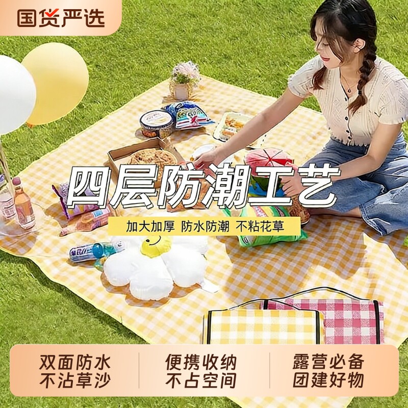 野餐垫防潮垫加厚户外野炊野营沙滩帐篷地垫防水草坪垫子便携郊游
