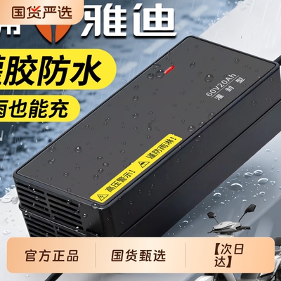 适配雅迪防水电动车电瓶充电器48V12AH60V20安72伏32AH铅酸石墨烯